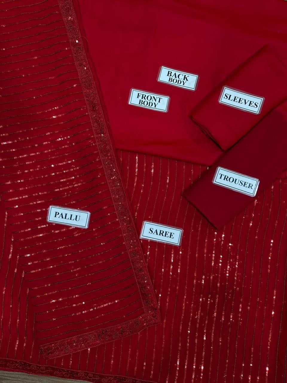 sarri ANGAN CHIFFON EMBROIDERED SAREE UNSTITCHED