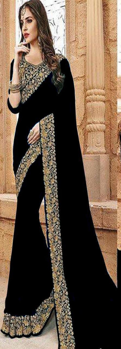 sarri Indian Bridal chiffon embroidery saree