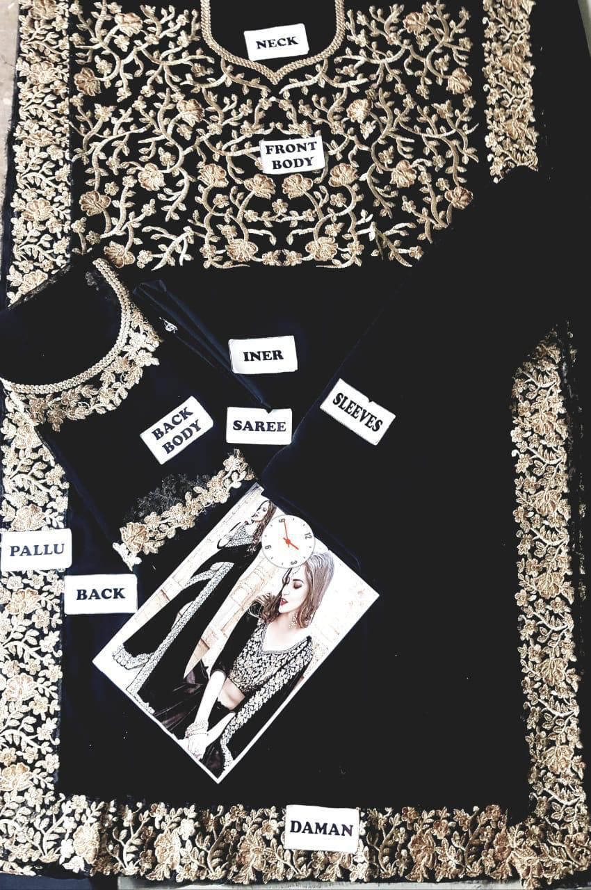 sarri Indian Bridal chiffon embroidery saree