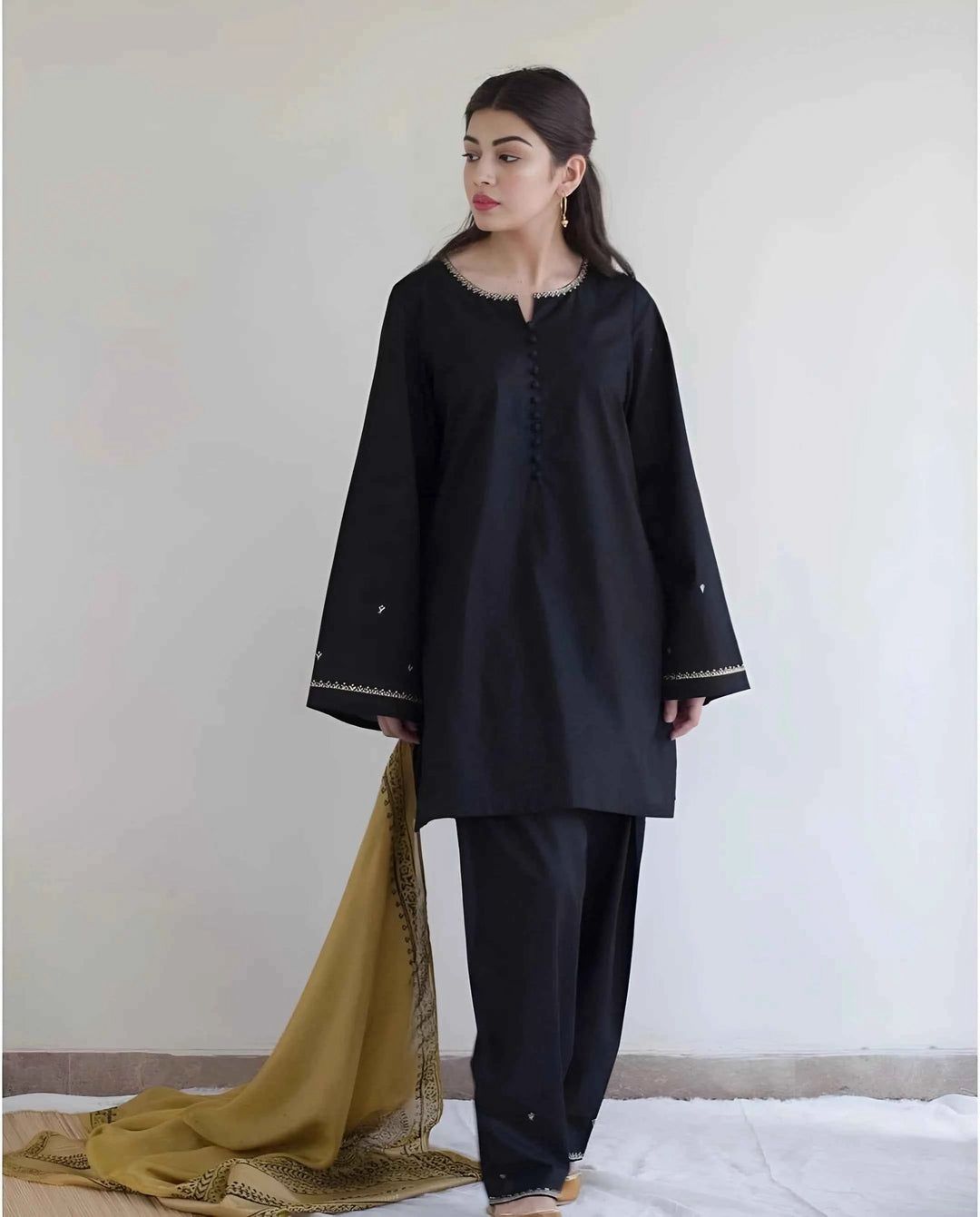 3pc URGE 🟨 DHANAK 3PC Embroidered