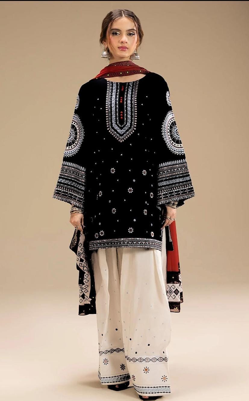 JAZMIN 🟨 CATEGORY : DHANAK 3PC EMBROIDERED