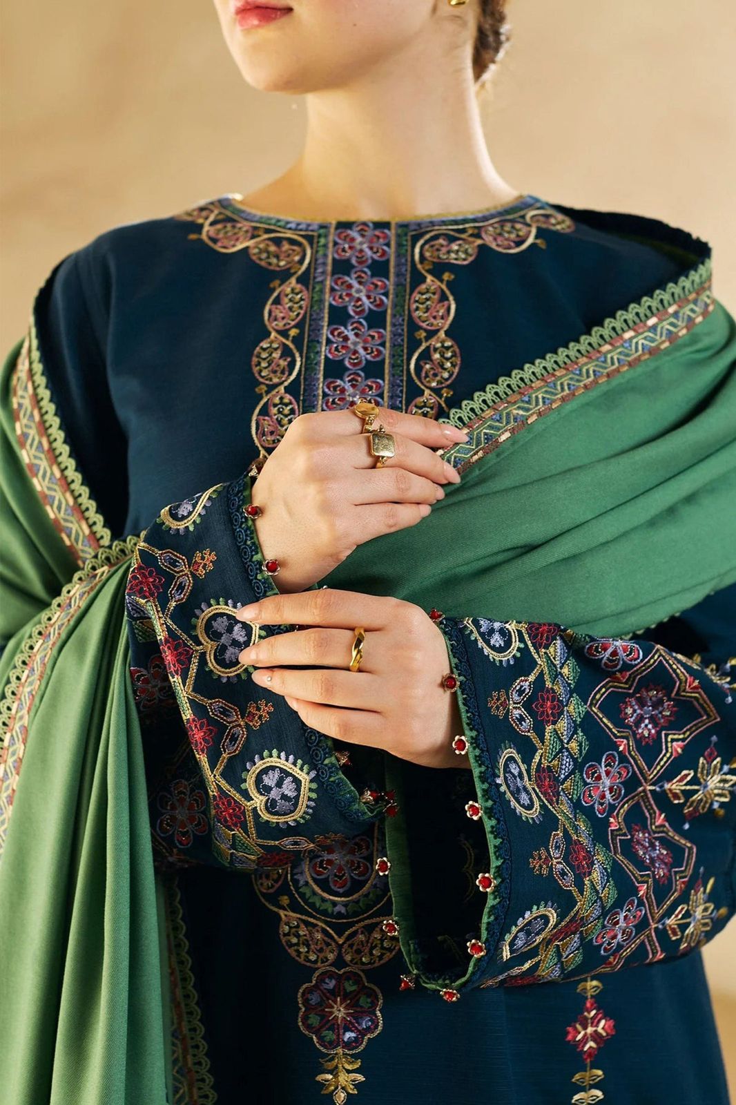 3pc  COCO 🟨 CATEGORY : DHANAK 3PC EMBROIDERED