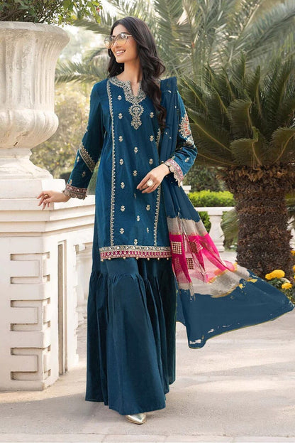 3pc  MARIA B 🟨 CATEGORY : DHANAK 3PC EMBROIDERED