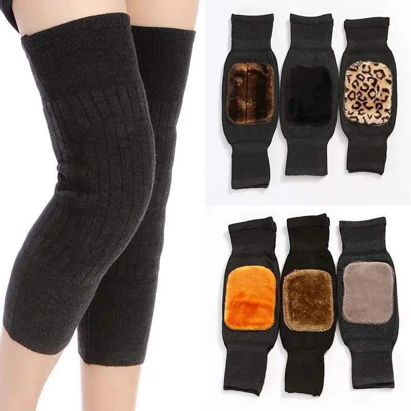 man 1 Pair Woolen Blend Thermal Knee Warmers