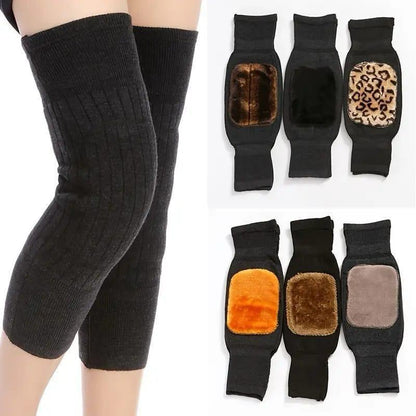 man 1 Pair Woolen Blend Thermal Knee Warmers