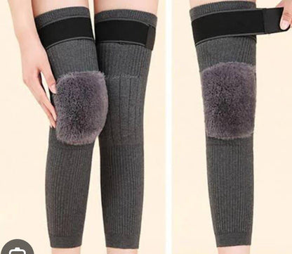 man 1 Pair Woolen Blend Thermal Knee Warmers