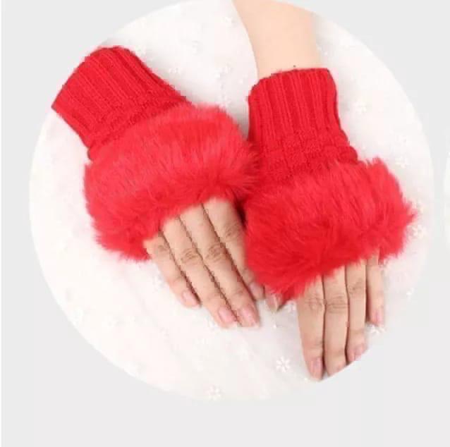 Winter Faux Rabbit Fur Gloves For Women