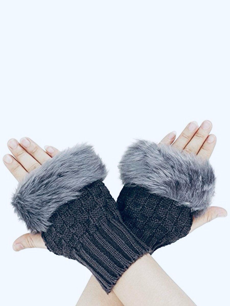 Winter Faux Rabbit Fur Gloves For Women