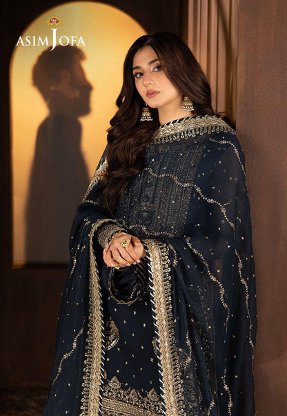 Asim jofa Chiffon Embroidered Unstitched