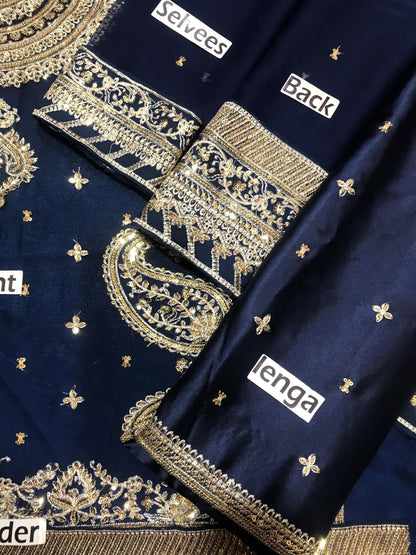 Asim jofa Chiffon Embroidered Unstitched