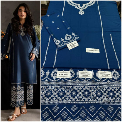 2pc Dhanak Embroidered 2pc✨