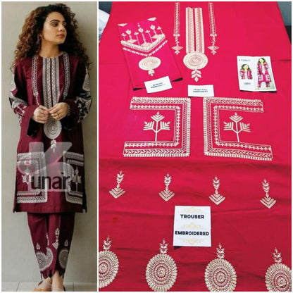 2pc Dhanak Embroidered 2pc✨