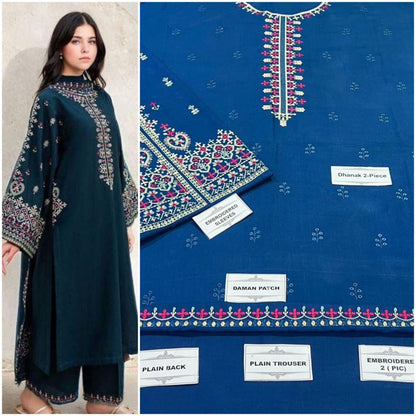 2pc Dhanak Embroidered 2pc✨