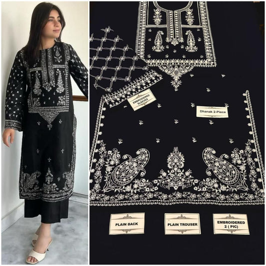 2pc Dhanak Embroidered 2pc✨