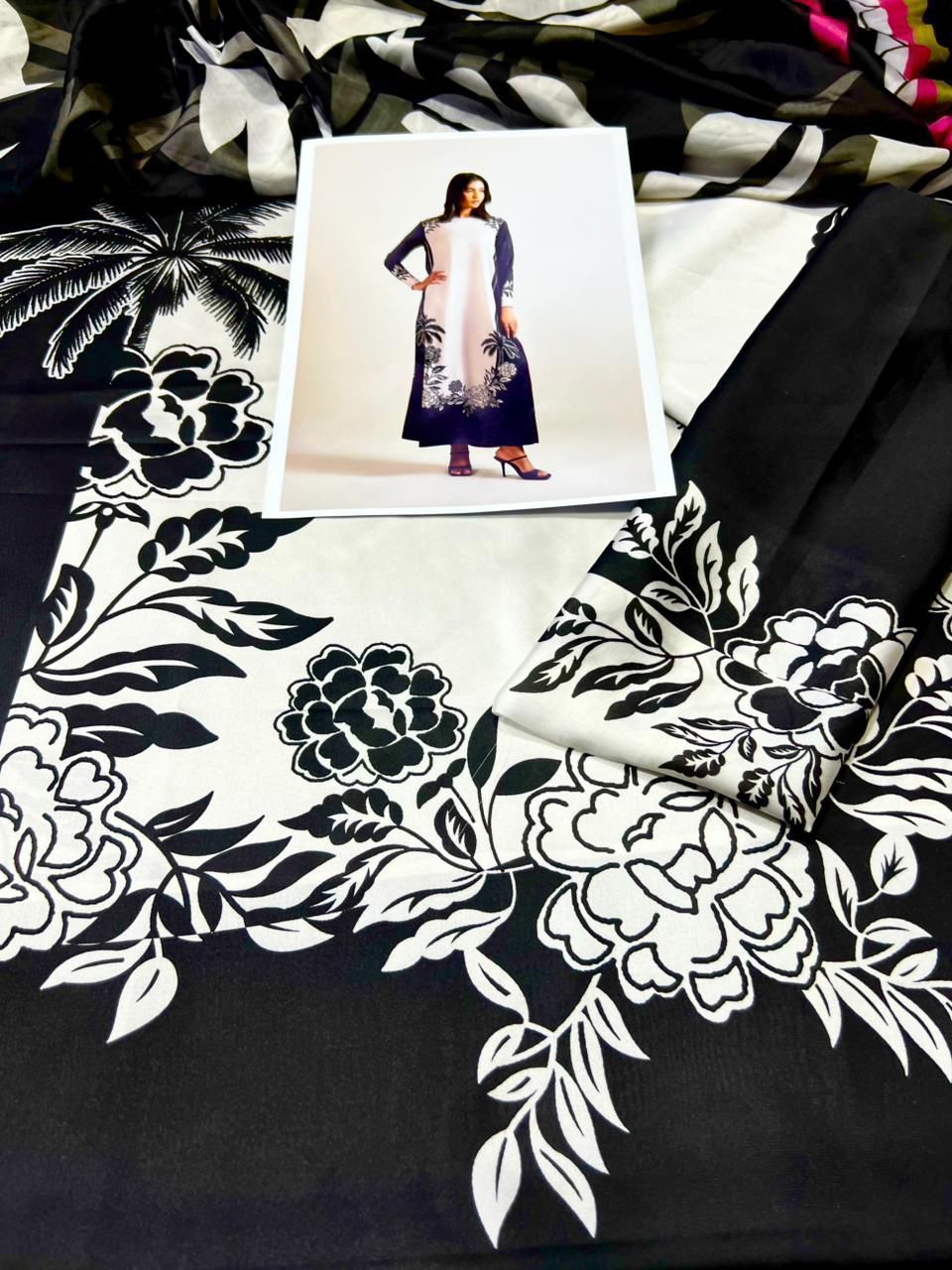 3pc  Shamooz Silk Fabric detail