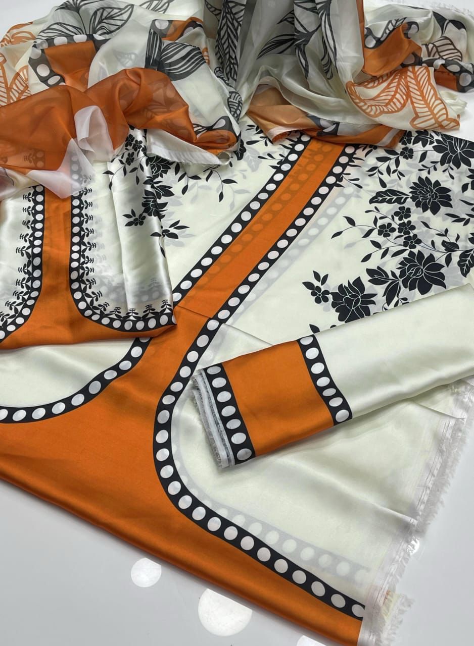 3pc  Shamooz Silk Fabric detail