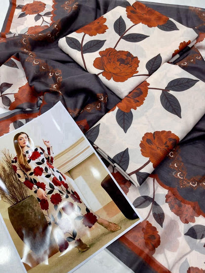 3pc  Shamooz Silk Fabric detail