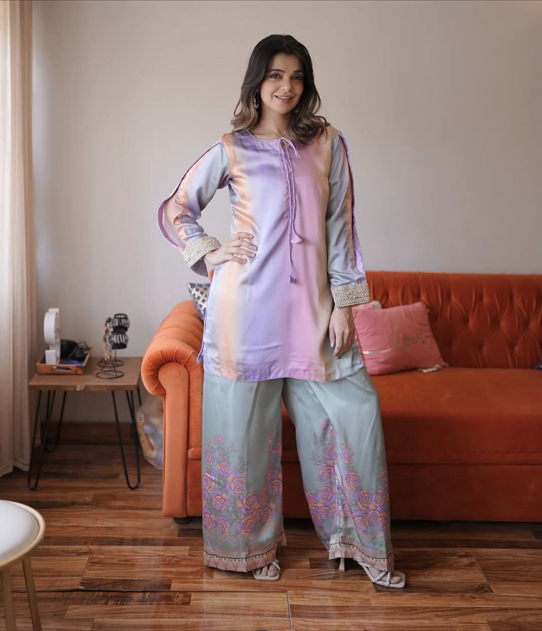 3pc  Shamooz Silk Fabric detail