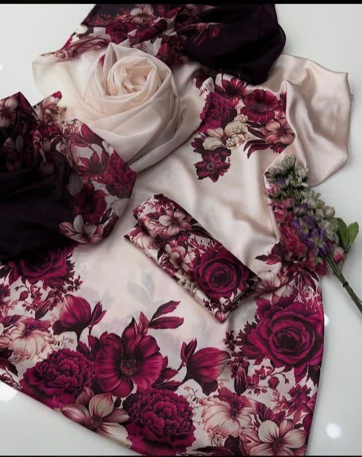 3pc  Shamooz Silk Fabric detail