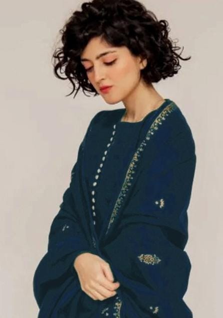 3PC  DHANAK 3PC EMBROIDERED