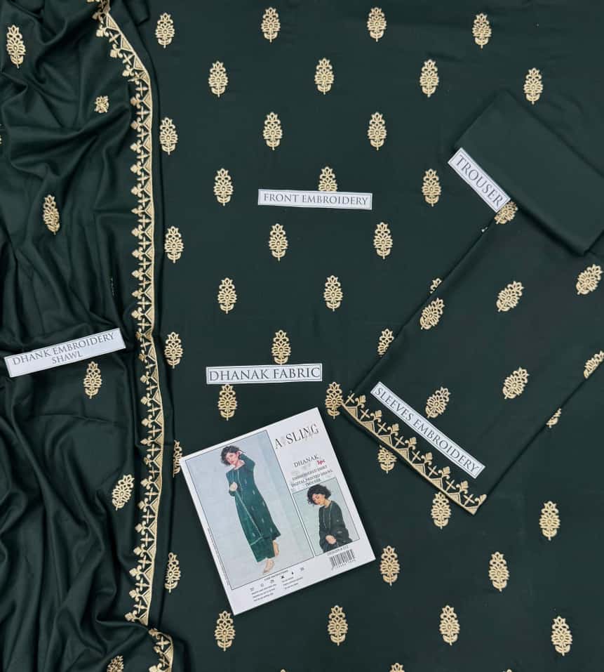 3PC  DHANAK 3PC EMBROIDERED
