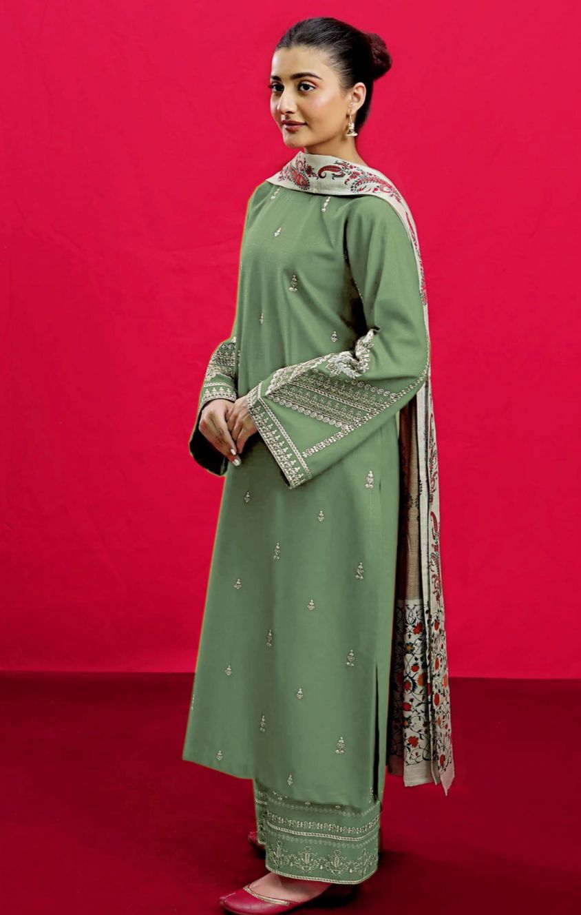 3PC  DHANAK 3PC EMBROIDERED