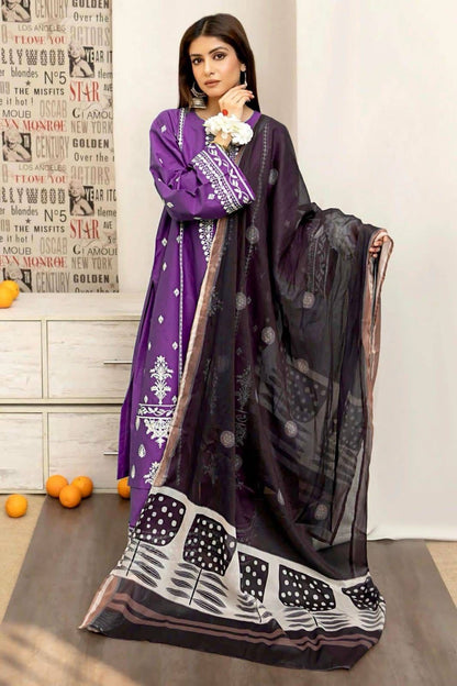 3PC  DHANAK 3PC EMBROIDERED