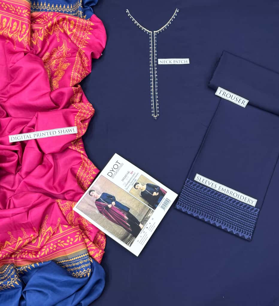 3PC  DHANAK 3PC EMBROIDERED