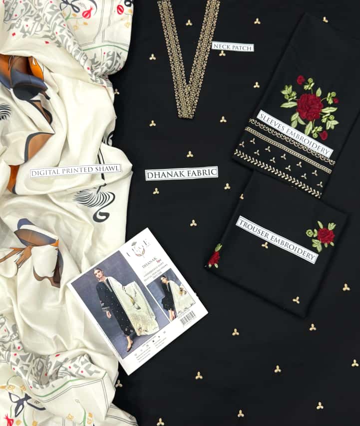 3PC  DHANAK 3PC EMBROIDERED