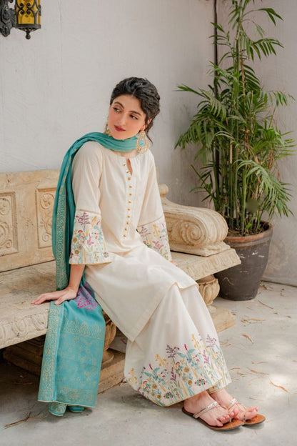 3PC  DHANAK 3PC EMBROIDERED