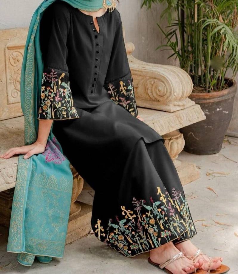 3PC  DHANAK 3PC EMBROIDERED