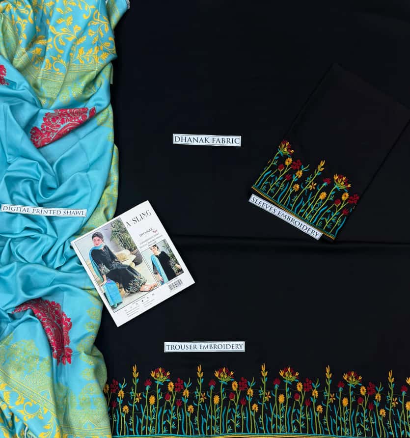 3PC  DHANAK 3PC EMBROIDERED