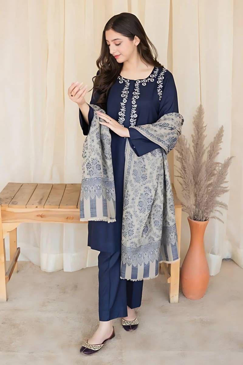 3PC  DHANAK 3PC EMBROIDERED