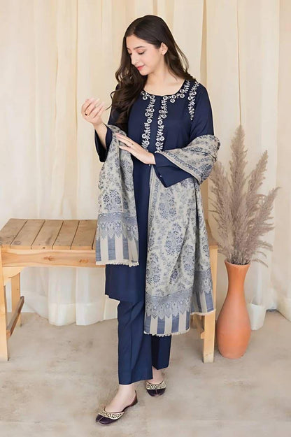 3PC  DHANAK 3PC EMBROIDERED