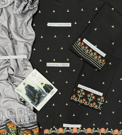 3PC  DHANAK 3PC EMBROIDERED