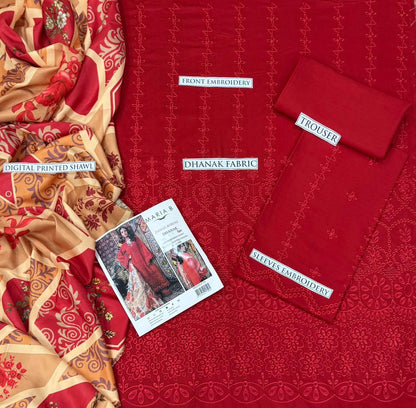 3PC MARIA B CHICKEN KARI BORING HEAVY EMBROIDERED COLLECTION