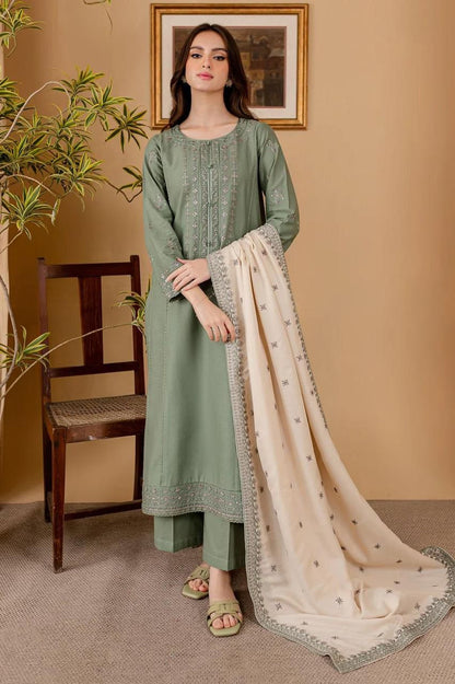 3PC  DHANAK 3PC EMBROIDERED
