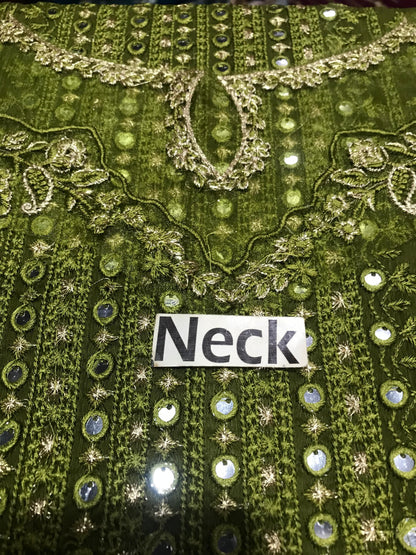 Ahmozi Presenting  Azure Chiffon Embroidered