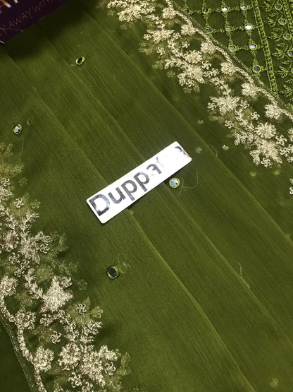 Ahmozi Presenting  Azure Chiffon Embroidered