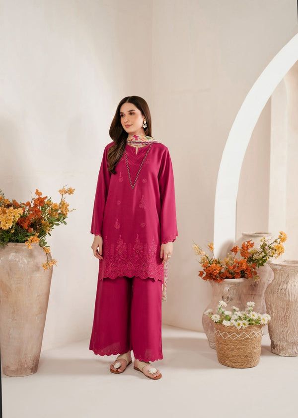 3PC  DHANAK 3PC EMBROIDERED
