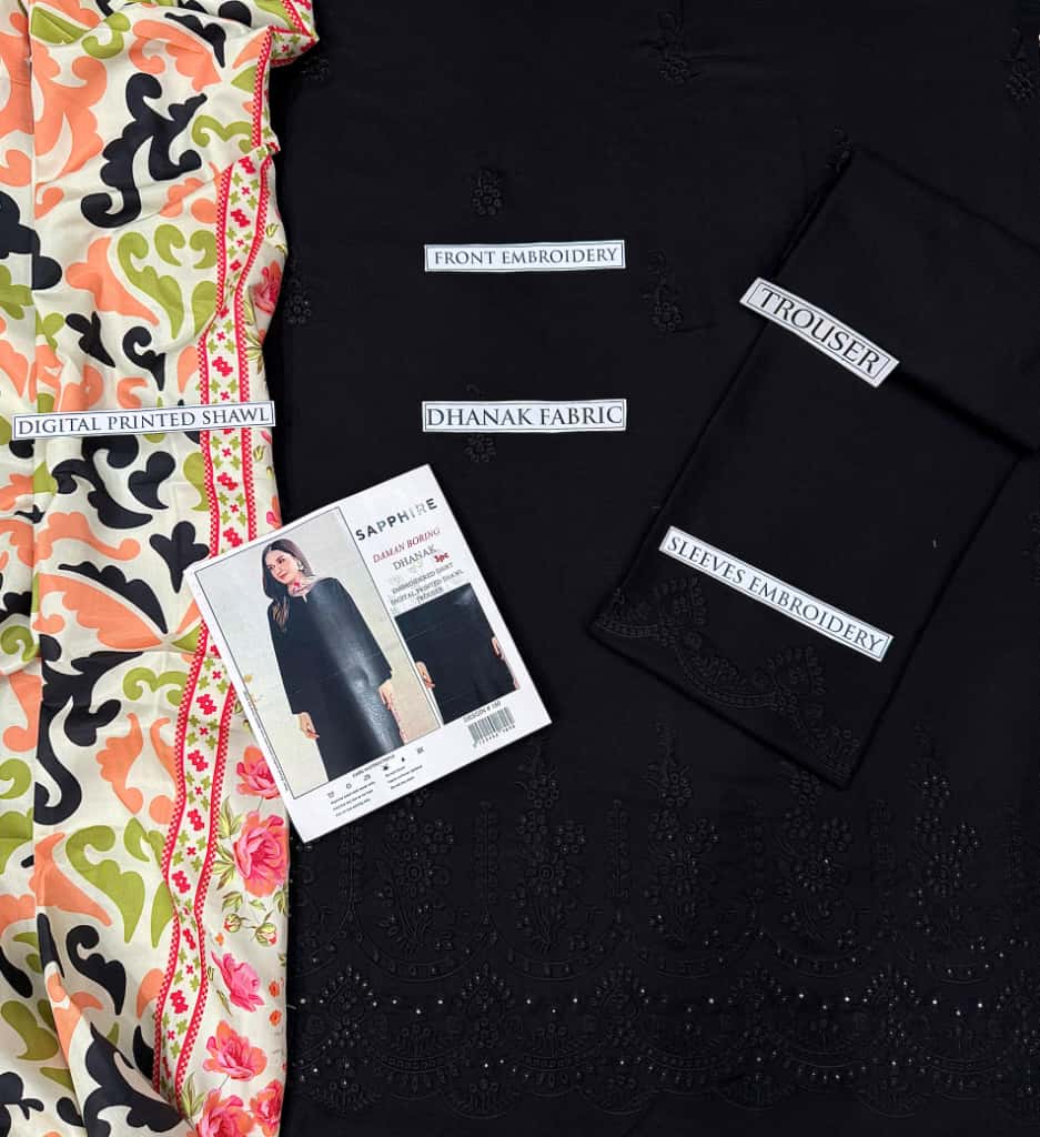 3PC  DHANAK 3PC EMBROIDERED