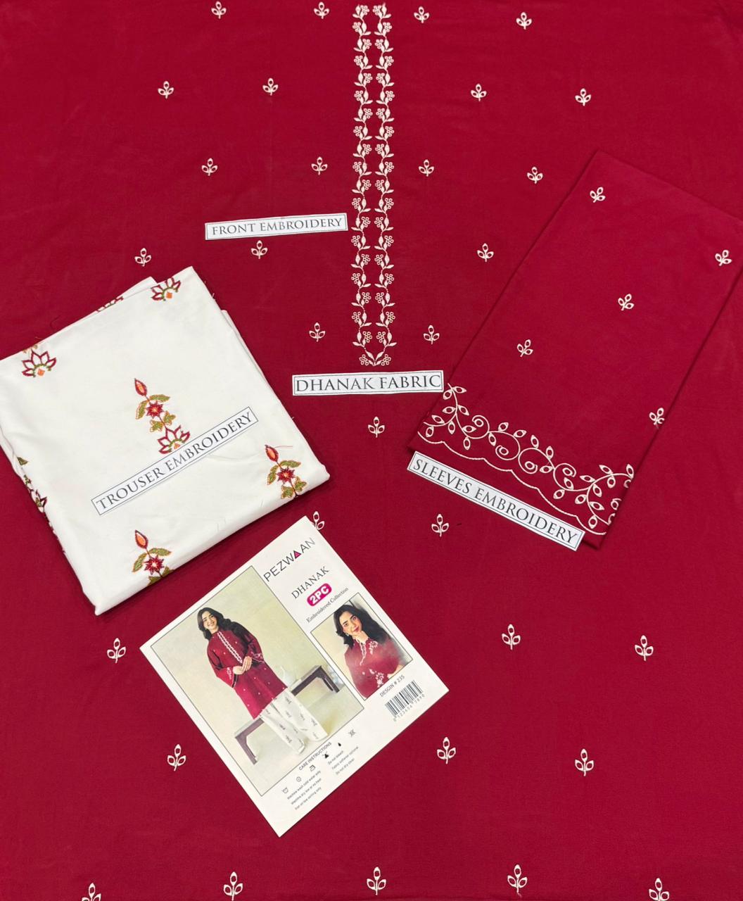 2PC  DHANAK 2PC EMBROIDERED