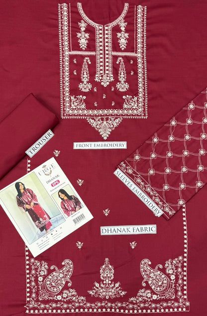 2PC  DHANAK 2PC EMBROIDERED