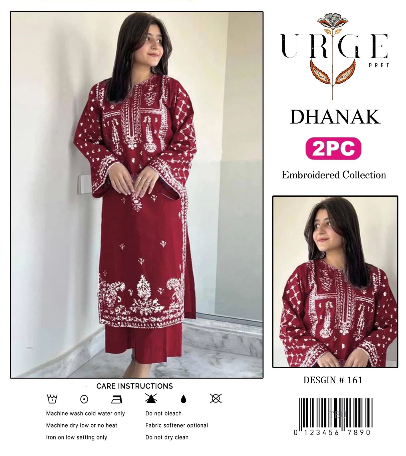 2PC  DHANAK 2PC EMBROIDERED