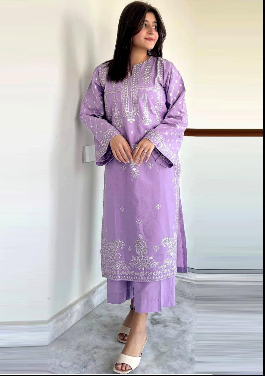 2PC  DHANAK 2PC EMBROIDERED