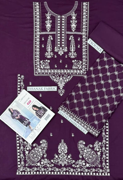 2PC  DHANAK 2PC EMBROIDERED