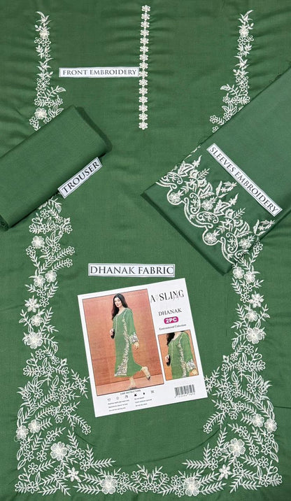 2PC  DHANAK 2PC EMBROIDERED