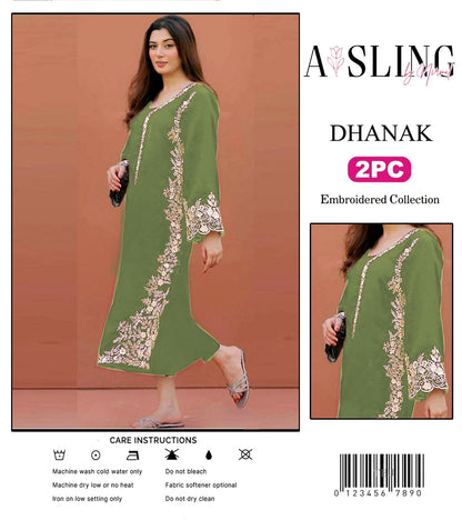 2PC  DHANAK 2PC EMBROIDERED