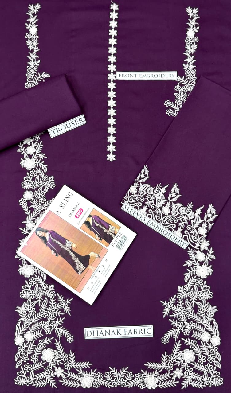 2PC  DHANAK 2PC EMBROIDERED