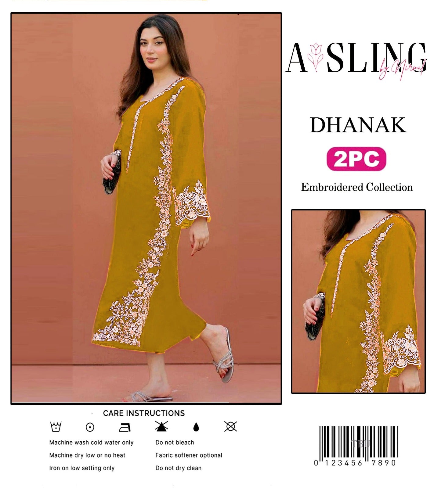 2PC  DHANAK 2PC EMBROIDERED